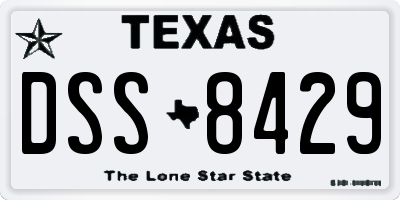 TX license plate DSS8429