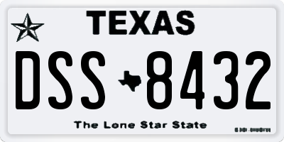 TX license plate DSS8432
