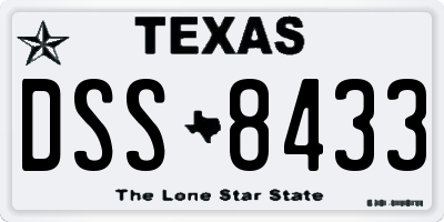 TX license plate DSS8433