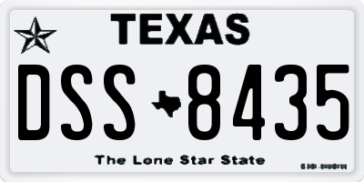 TX license plate DSS8435