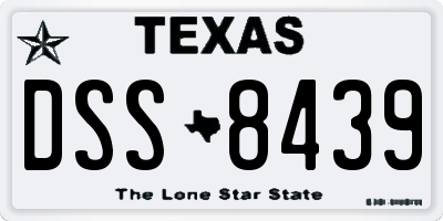TX license plate DSS8439