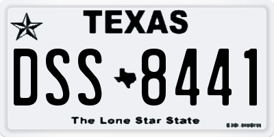 TX license plate DSS8441