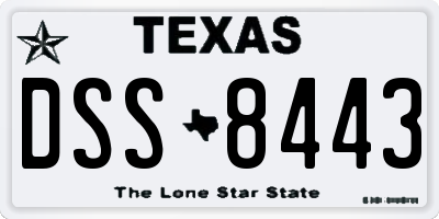 TX license plate DSS8443
