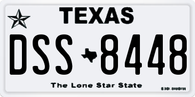 TX license plate DSS8448