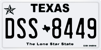 TX license plate DSS8449