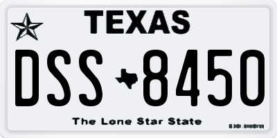 TX license plate DSS8450