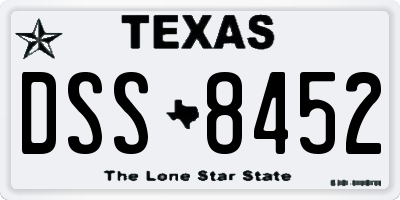 TX license plate DSS8452