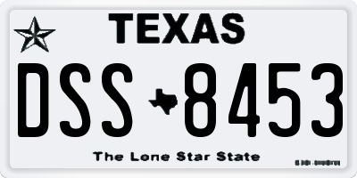 TX license plate DSS8453