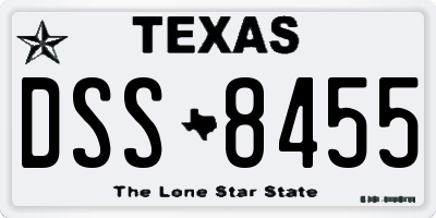 TX license plate DSS8455