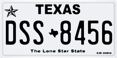 TX license plate DSS8456