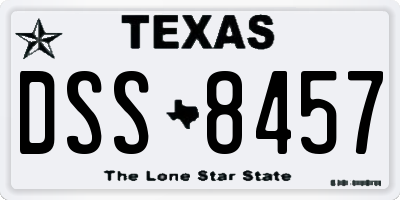 TX license plate DSS8457