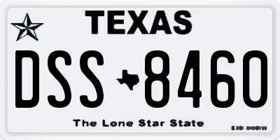 TX license plate DSS8460