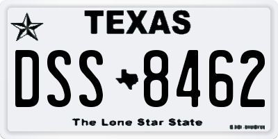 TX license plate DSS8462