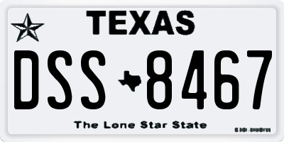 TX license plate DSS8467