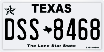 TX license plate DSS8468