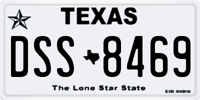 TX license plate DSS8469