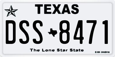 TX license plate DSS8471