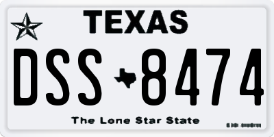TX license plate DSS8474