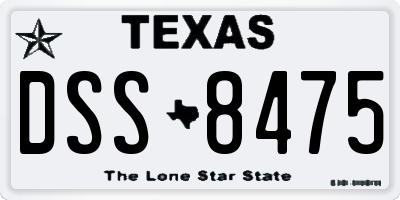 TX license plate DSS8475