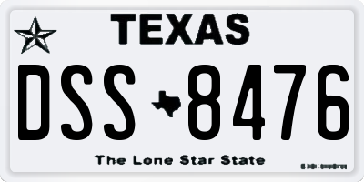 TX license plate DSS8476