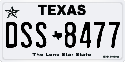 TX license plate DSS8477