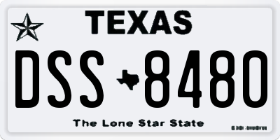 TX license plate DSS8480