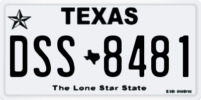 TX license plate DSS8481