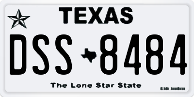 TX license plate DSS8484