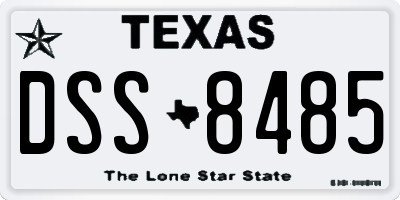 TX license plate DSS8485