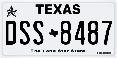 TX license plate DSS8487