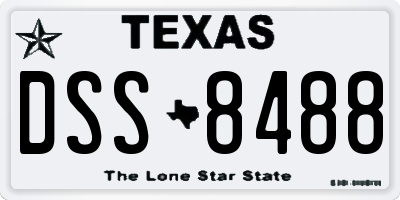 TX license plate DSS8488