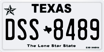 TX license plate DSS8489