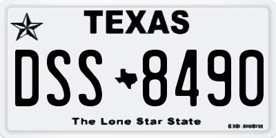 TX license plate DSS8490