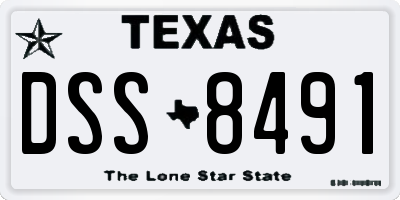 TX license plate DSS8491