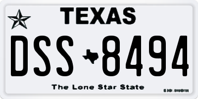 TX license plate DSS8494
