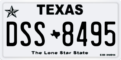 TX license plate DSS8495