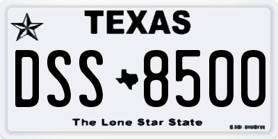 TX license plate DSS8500