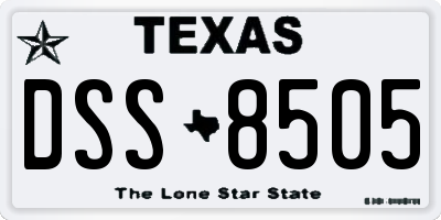 TX license plate DSS8505