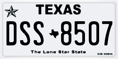 TX license plate DSS8507