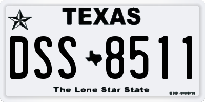 TX license plate DSS8511