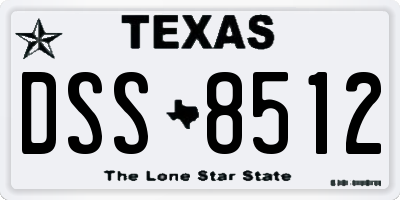 TX license plate DSS8512