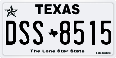 TX license plate DSS8515