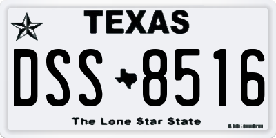 TX license plate DSS8516