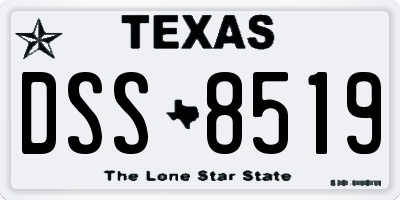 TX license plate DSS8519
