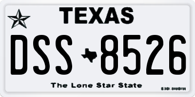 TX license plate DSS8526