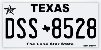 TX license plate DSS8528