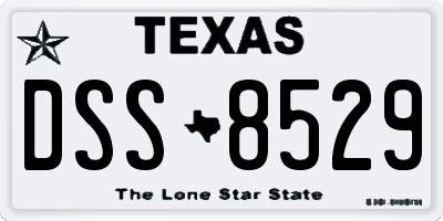 TX license plate DSS8529