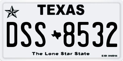 TX license plate DSS8532