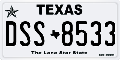 TX license plate DSS8533