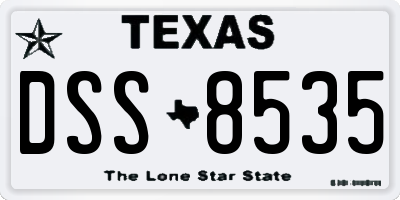 TX license plate DSS8535